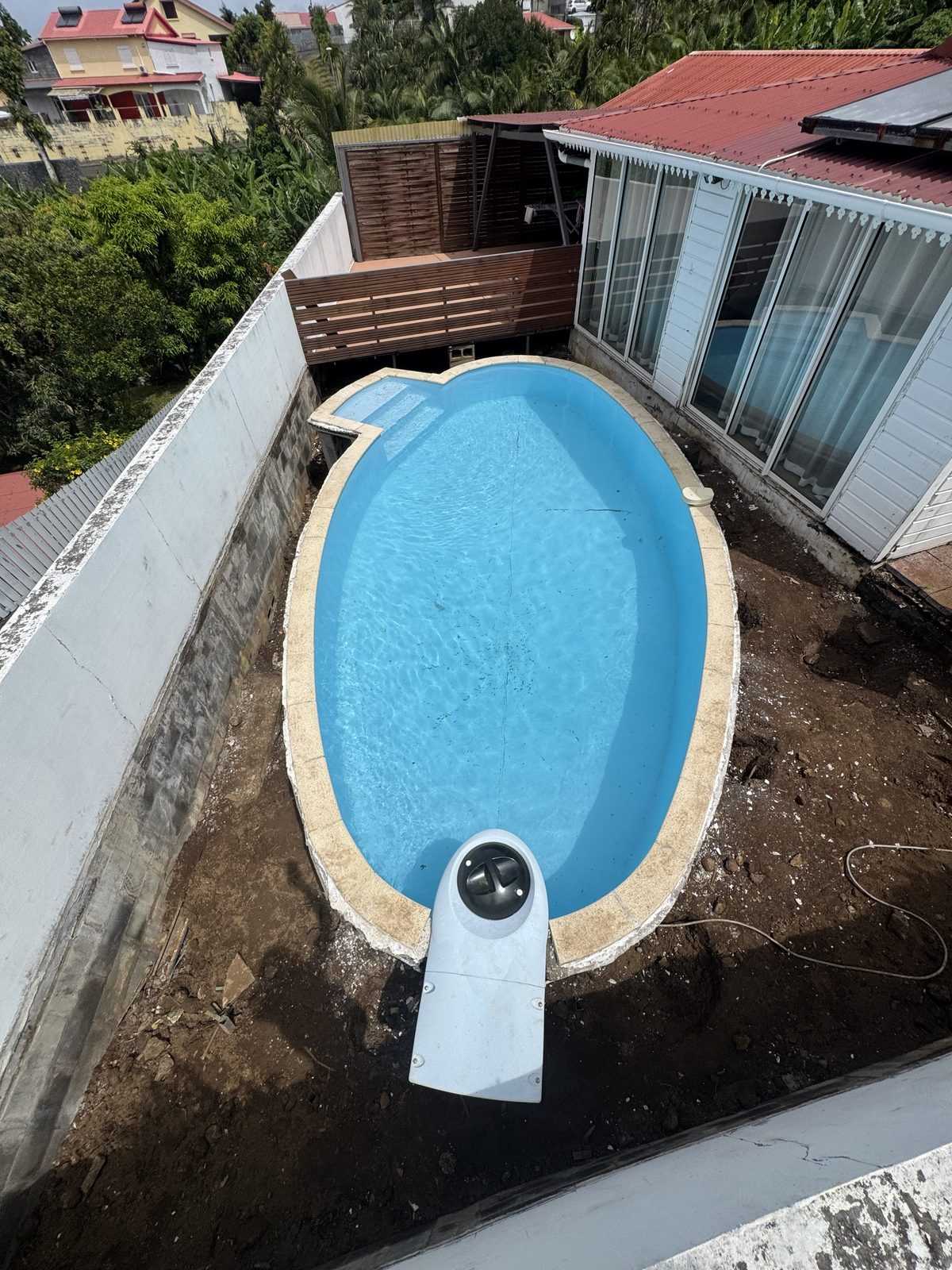 Toit-terrasse avant aménagement à La Réunion