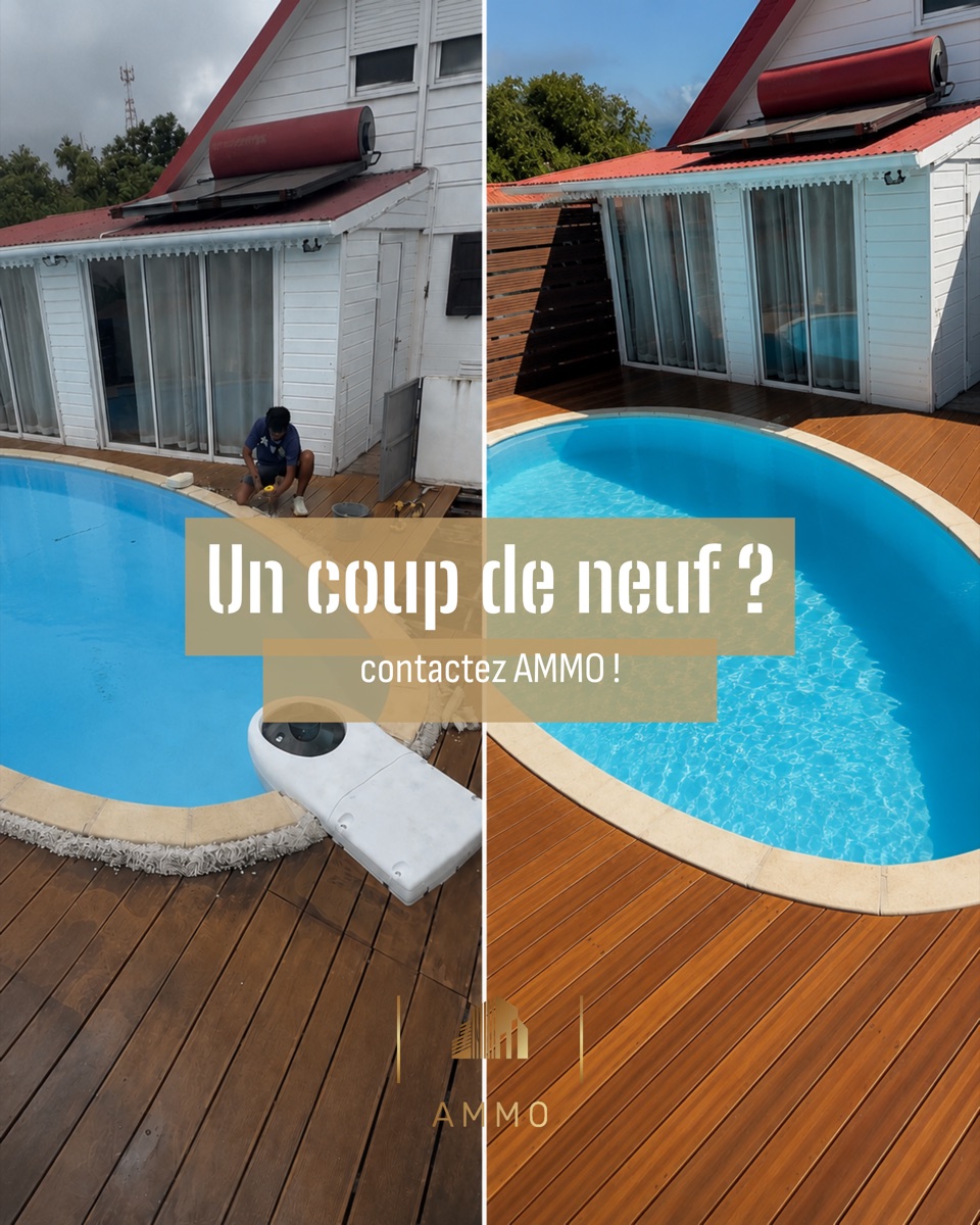 Avant / après piscine et margelles rénovées — AMMO